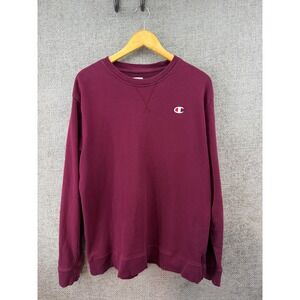 Champion Mens Large Crewneck Sweatshirt Mulled Berry Pullover Athletic Outdoor